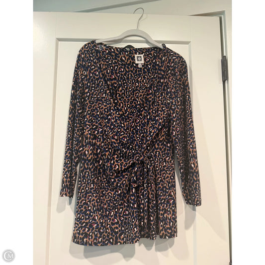 Tunic Long Sleeve By Anne Klein In Animal Print, Size: M
