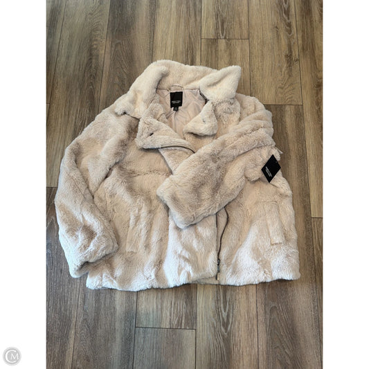 Jacket Faux Fur & Sherpa By Simply Vera In Taupe, Size: 1x