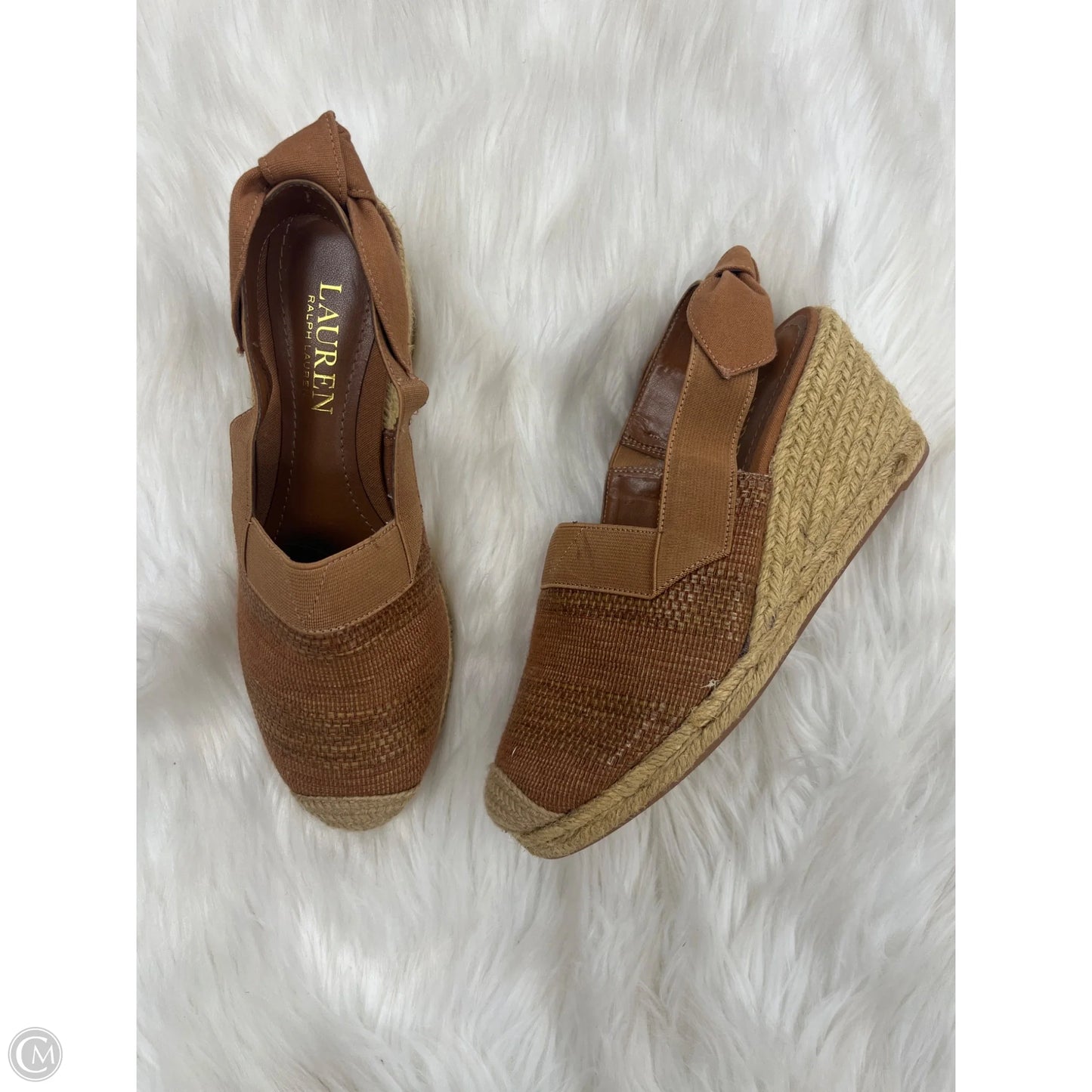 Sandals Heels Wedge By Lauren By Ralph Lauren In Brown, Size: 5.5
