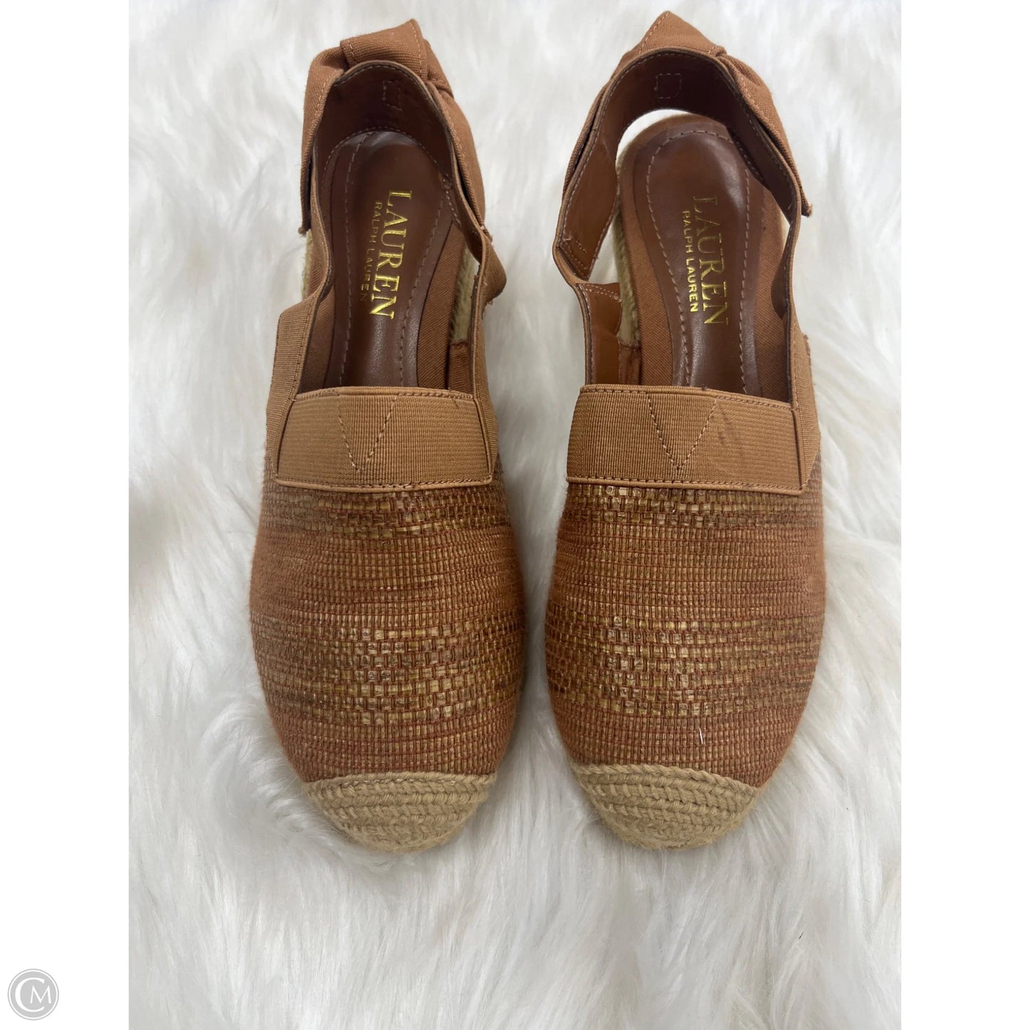 Sandals Heels Wedge By Lauren By Ralph Lauren In Brown, Size: 5.5