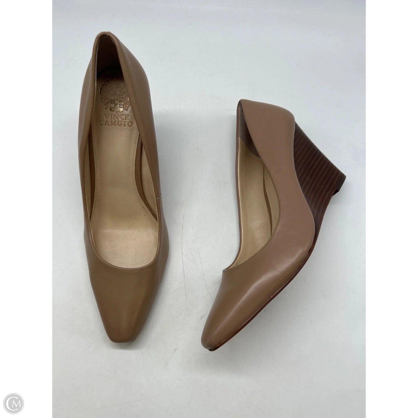 Shoes Heels Wedge By Vince Camuto In Tan, Size: 9.5