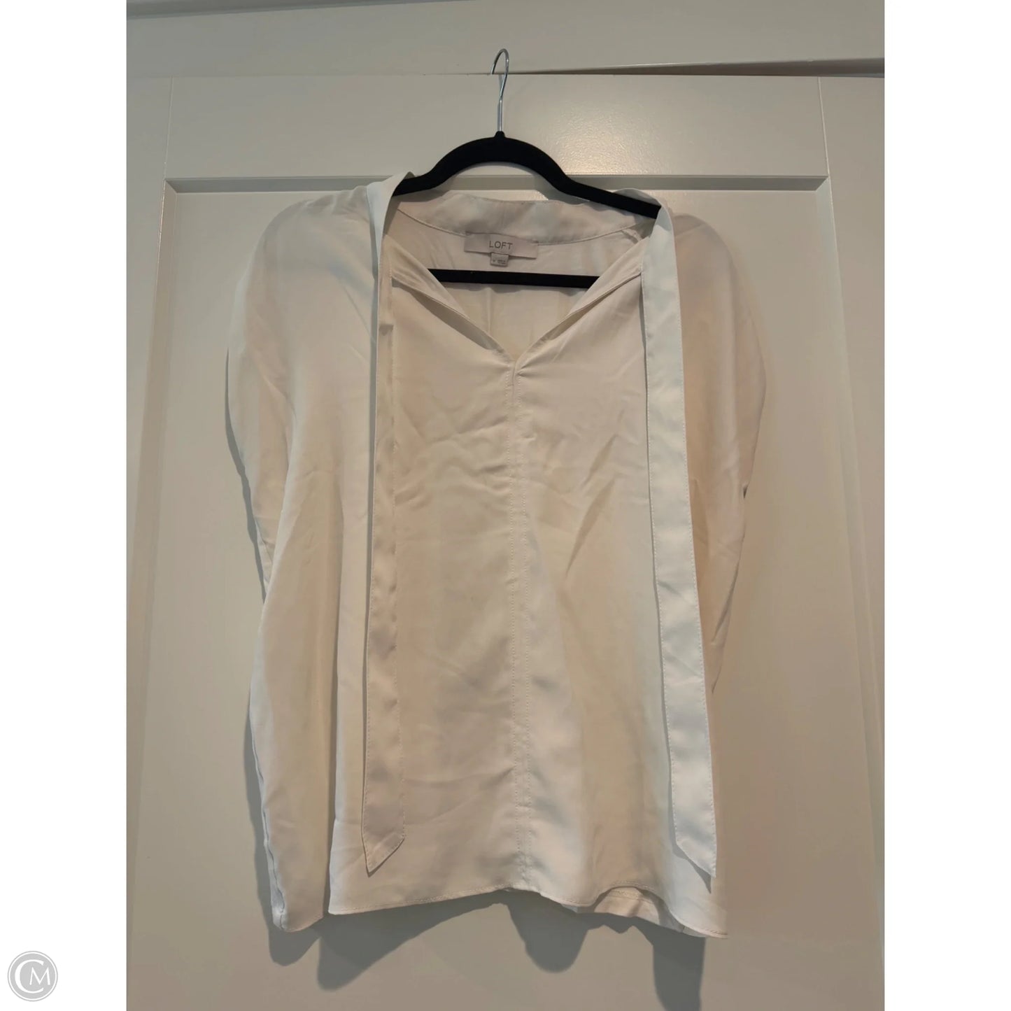 Top Short Sleeve By Loft In Cream, Size: M