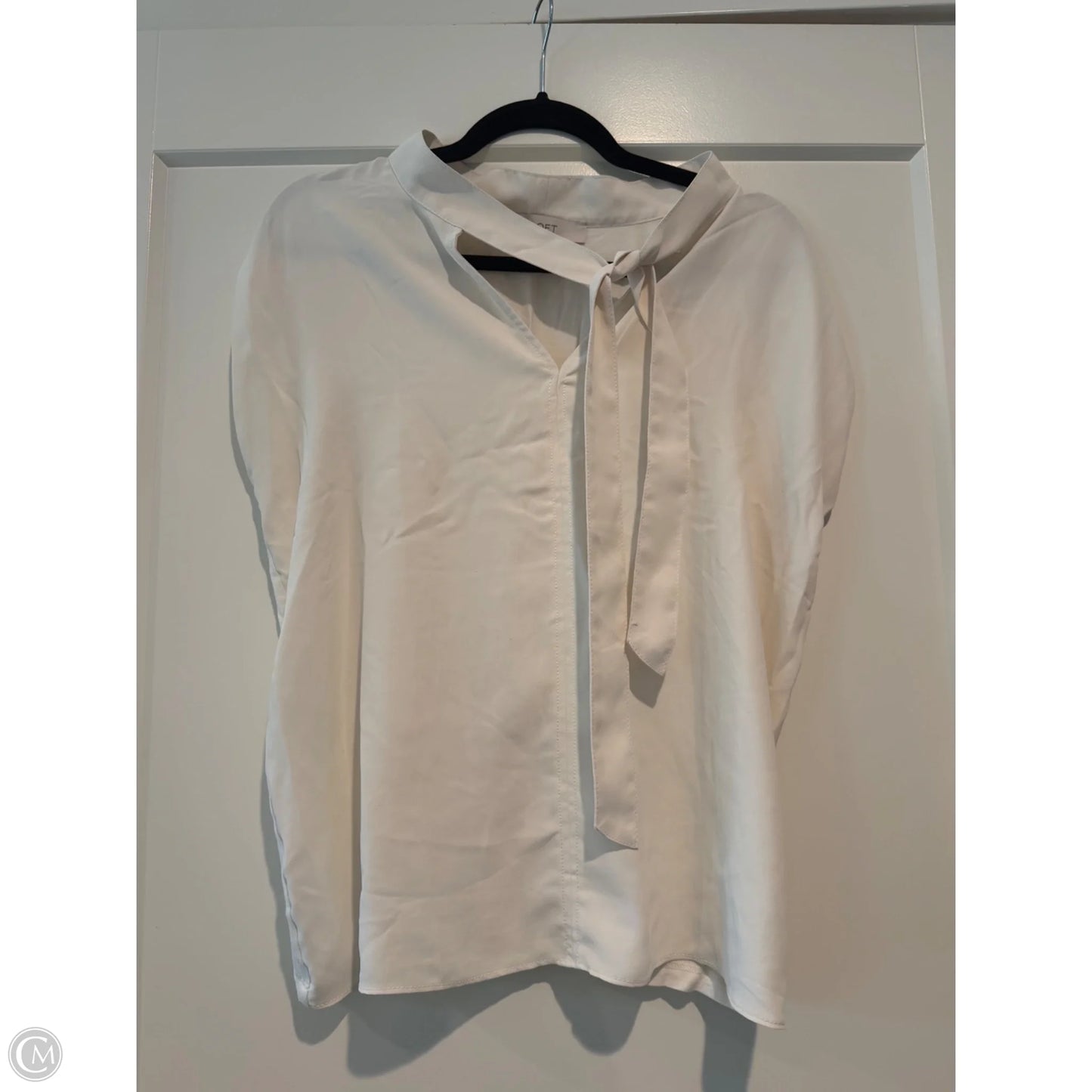 Top Short Sleeve By Loft In Cream, Size: M