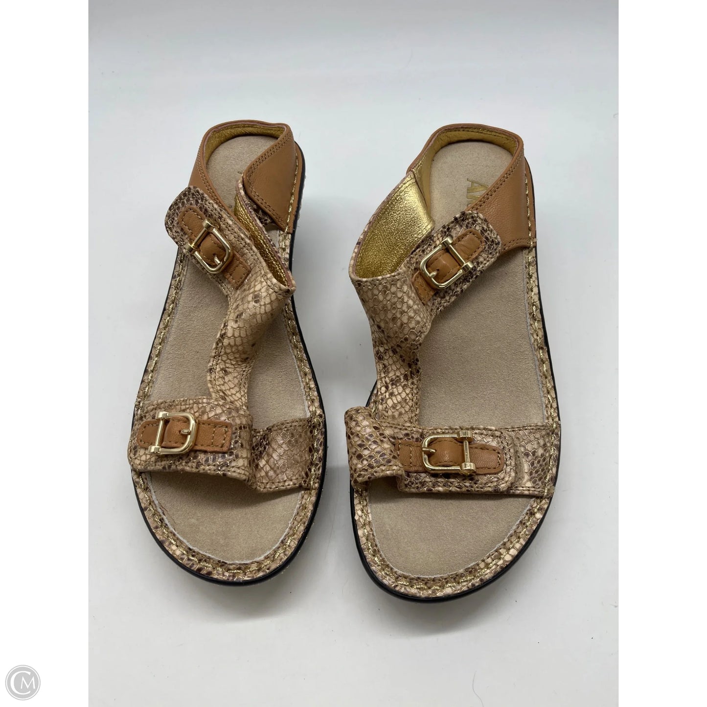 Sandals Heels Wedge By Alegria In Gold, Size: 8