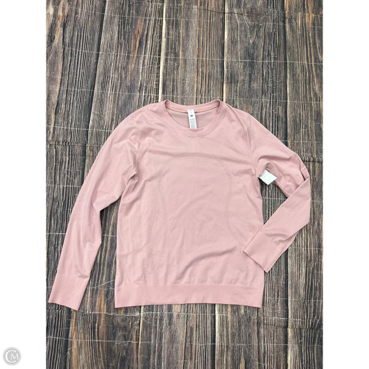 Athletic Top Long Sleeve Crewneck By Lululemon In Pink, Size: 4