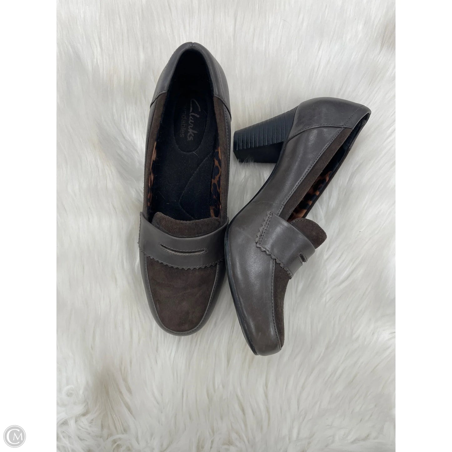 Shoes Heels Block By Clarks In Brown, Size: 8.5