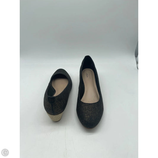 Shoes Heels Wedge By Clarks In Black, Size: 7.5