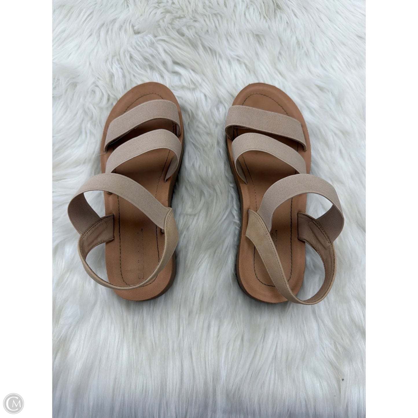 Sandals Heels Platform By Solanz In Tan, Size: 8