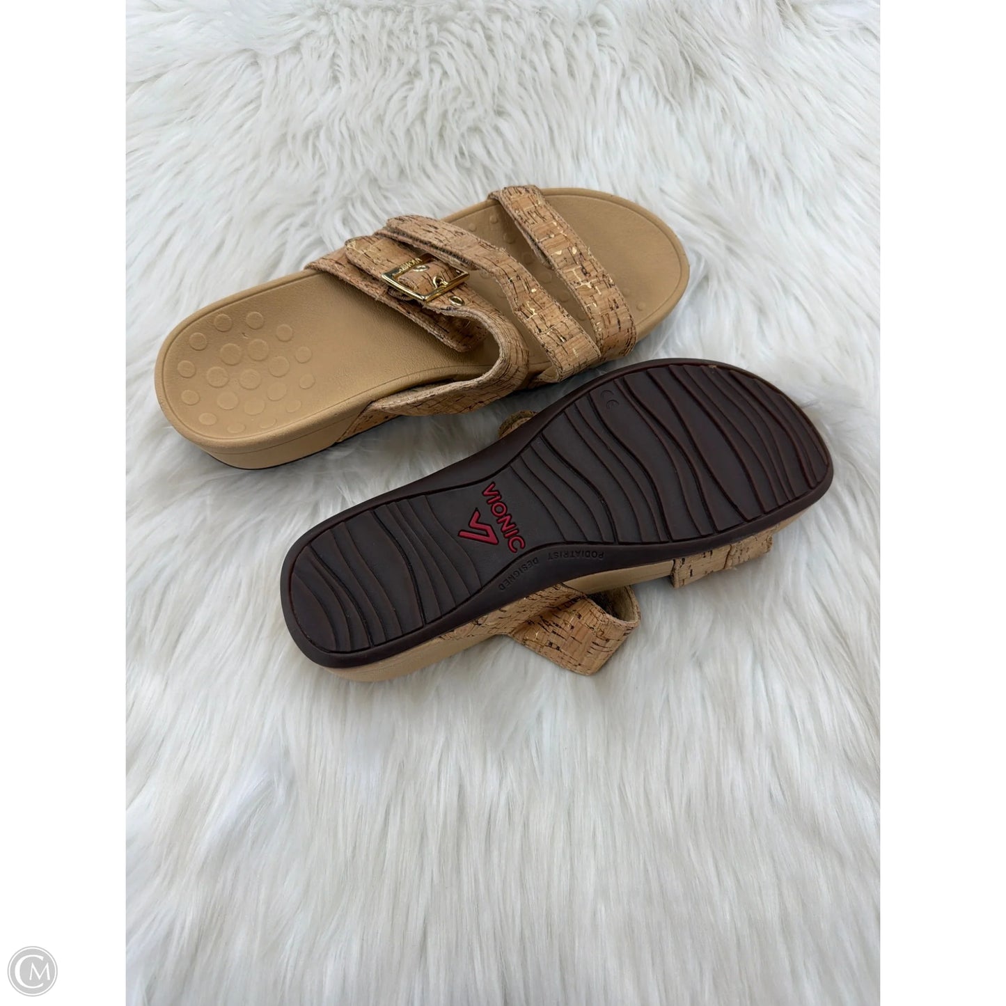 Sandals Flats By Vionic In Tan, Size: 8