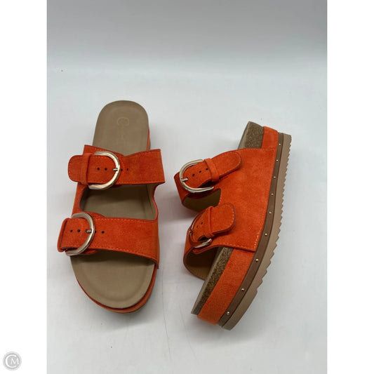 Sandals Heels Platform By Comfort Casual In Orange, Size: 8