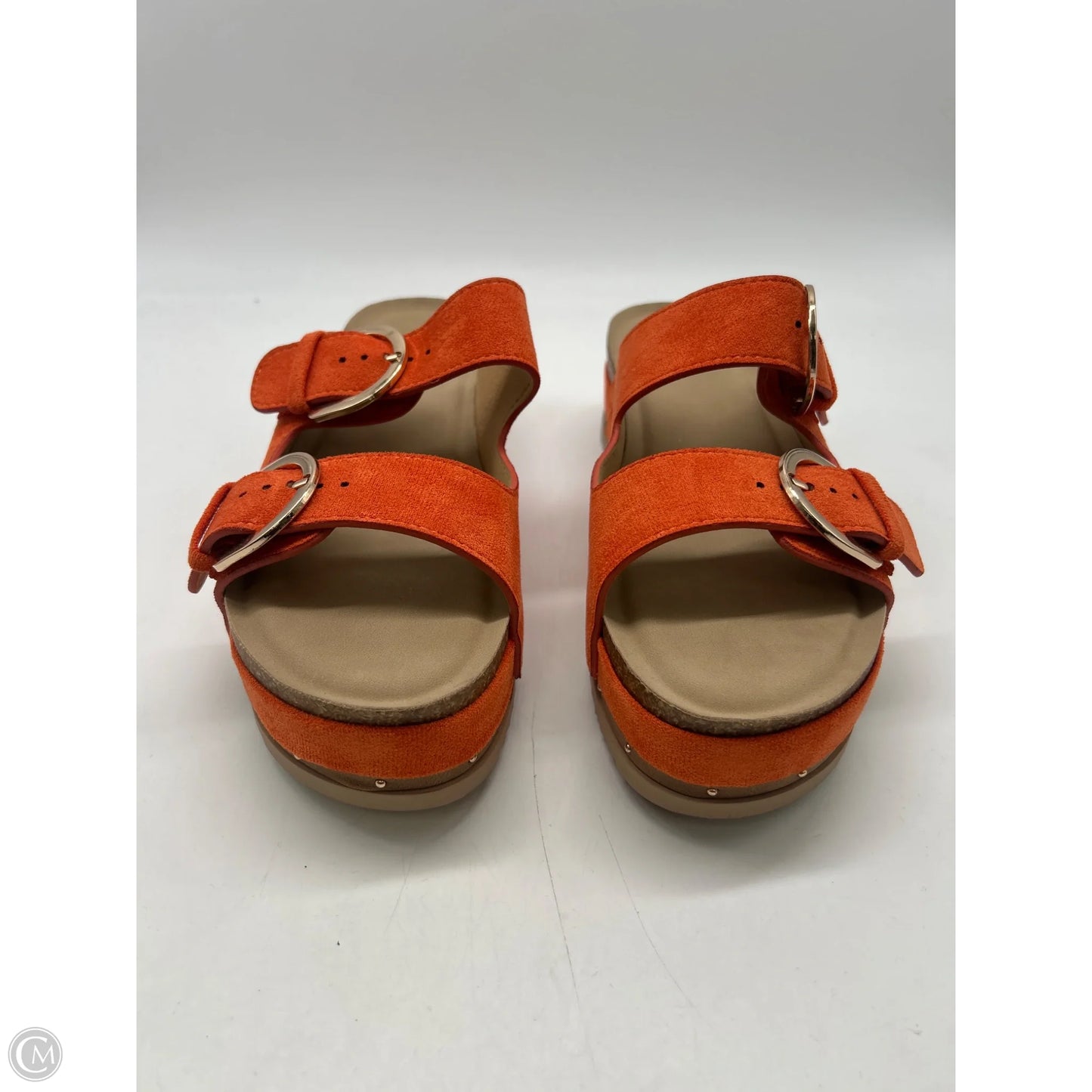 Sandals Heels Platform By Comfort Casual In Orange, Size: 8