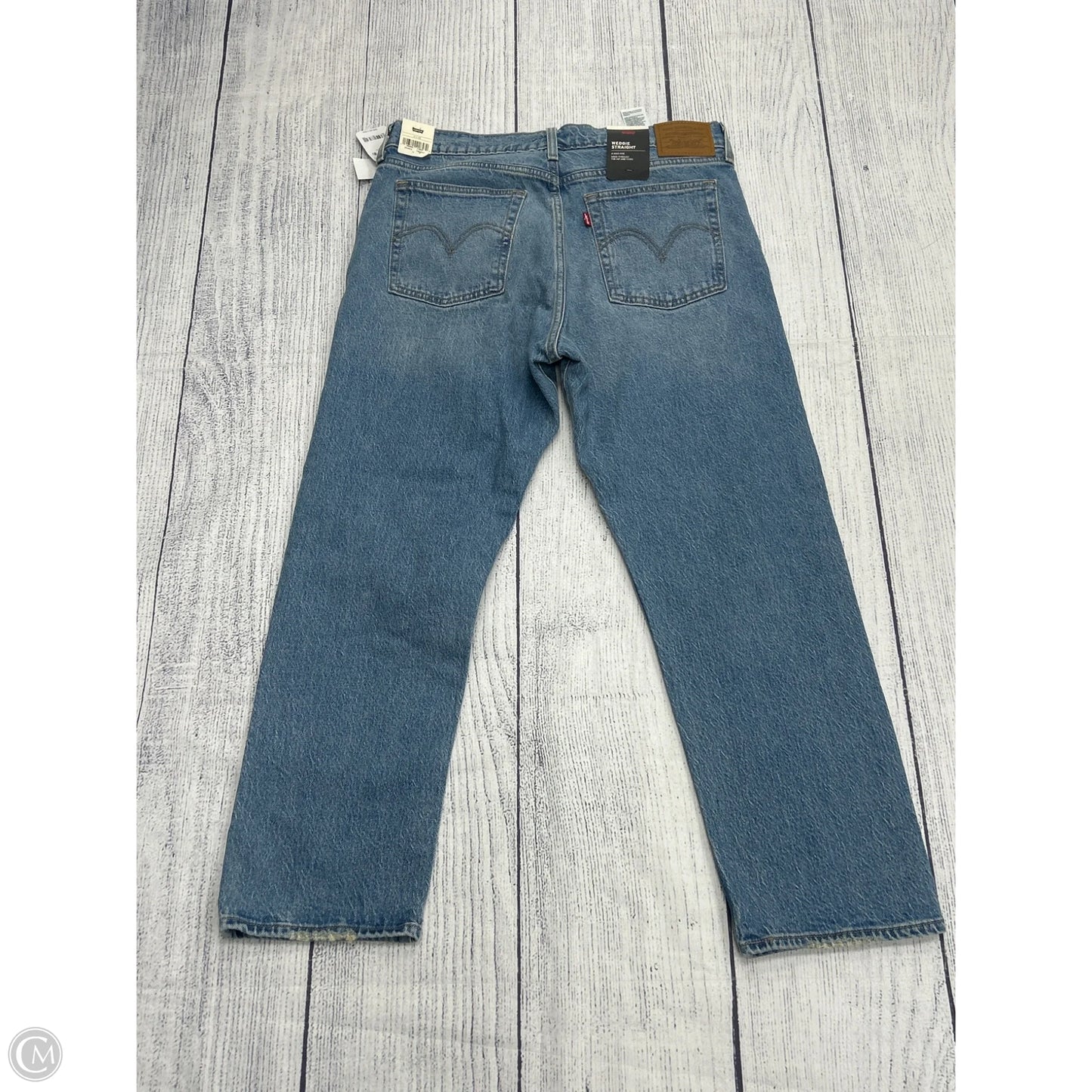 Jeans Straight By Levis In Blue Denim, Size: 12