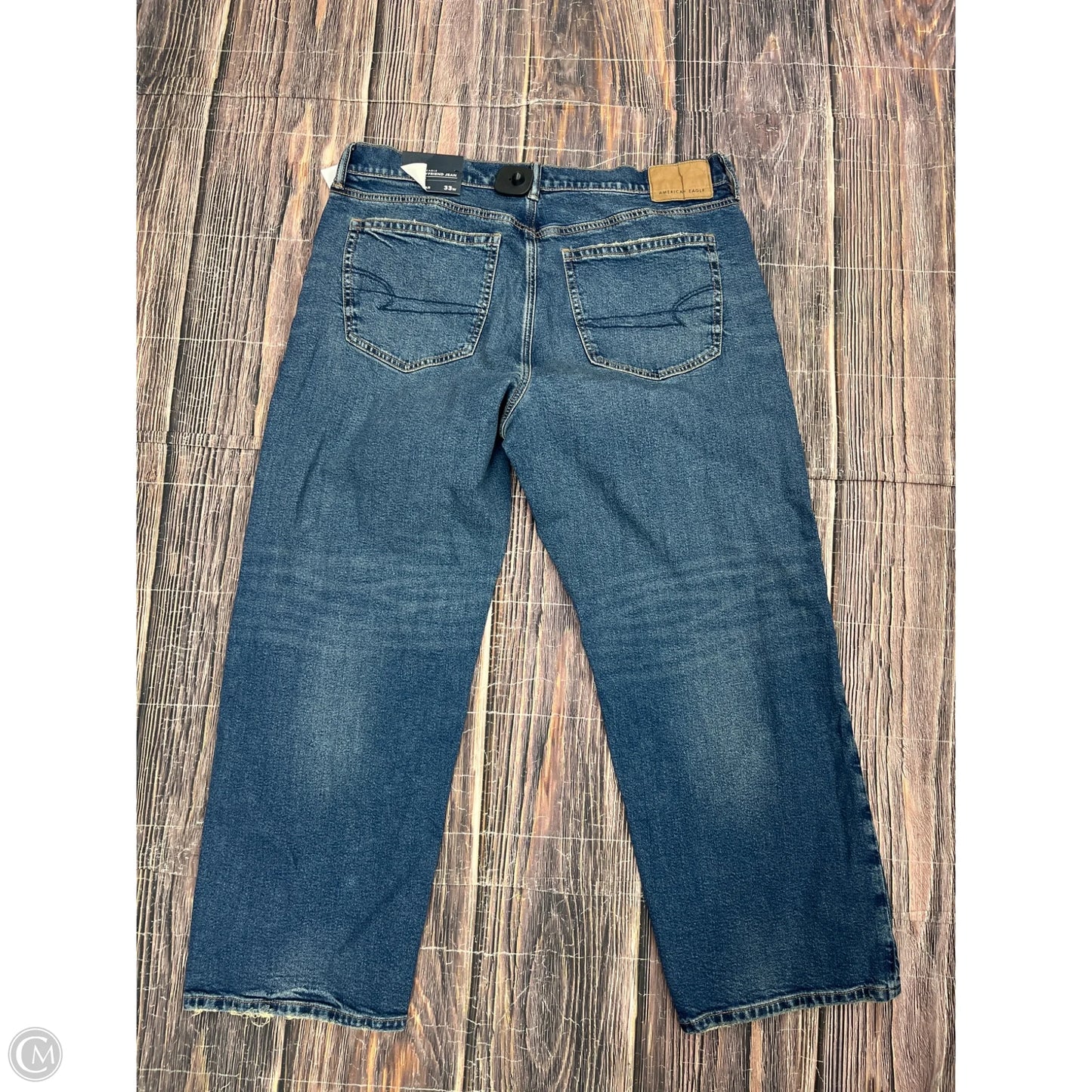 Jeans Boyfriend By American Eagle In Blue Denim, Size: 16