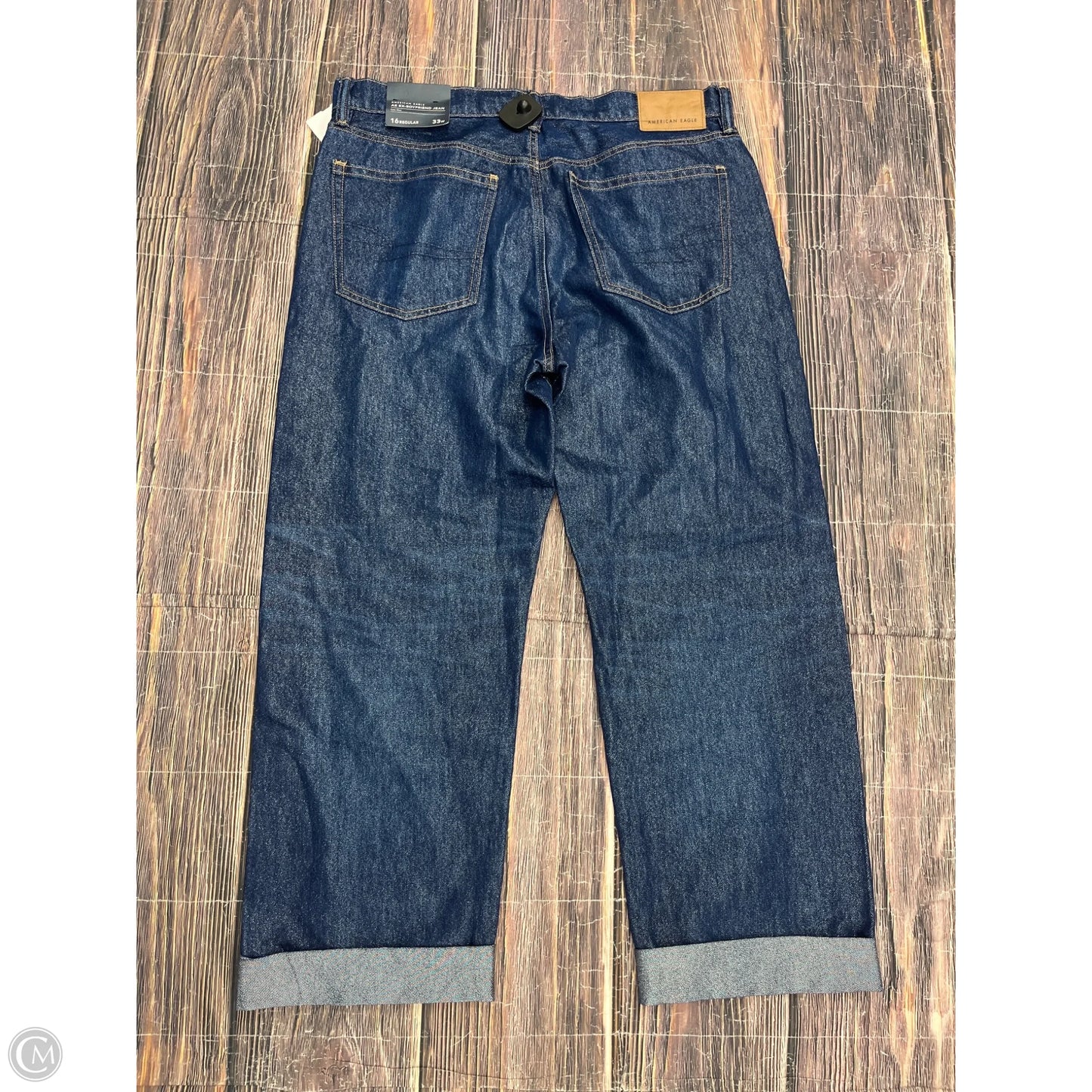 Jeans Wide Leg By American Eagle In Blue Denim, Size: 16