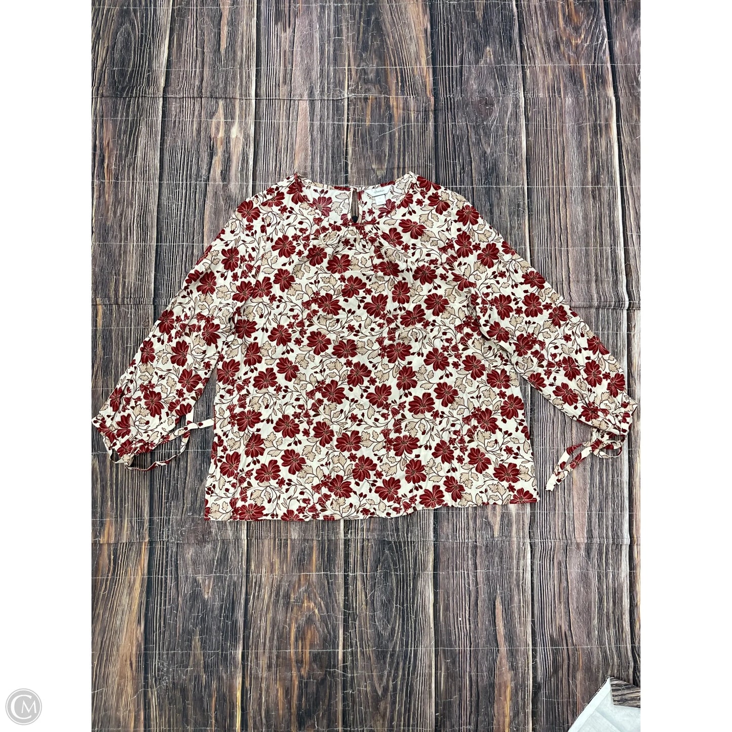 Top Long Sleeve By Cj Banks In Red, Size: 2x