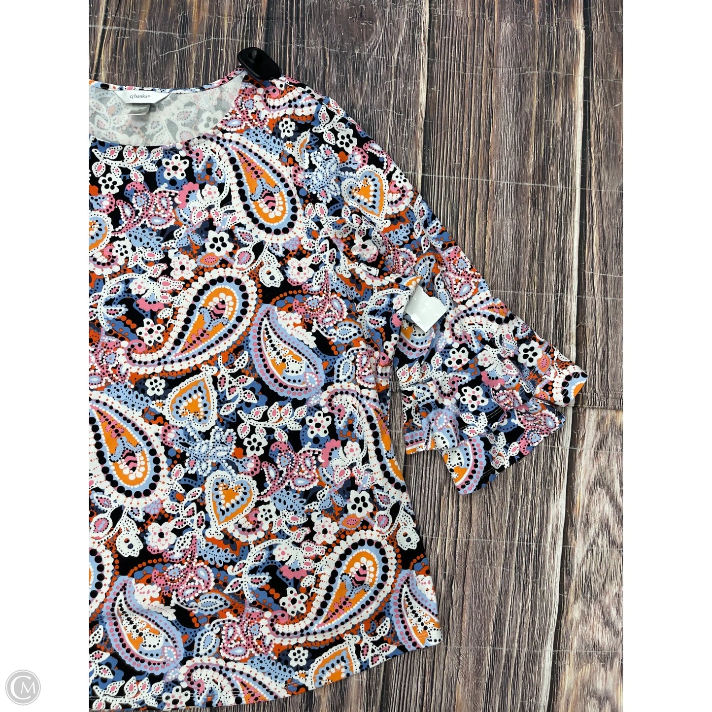 Top Long Sleeve By Cj Banks In White, Size: 2x