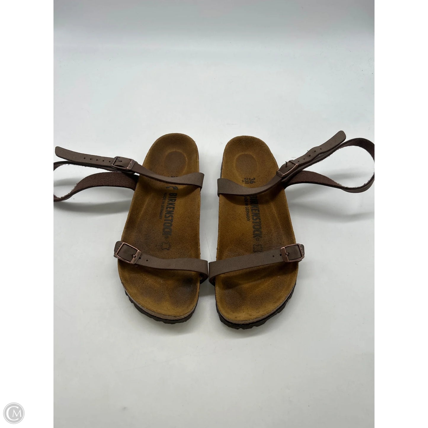 Sandals Flats By Birkenstock In Brown, Size: 5