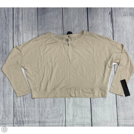 Athletic Top Long Sleeve Crewneck By Mono B In Tan, Size: L