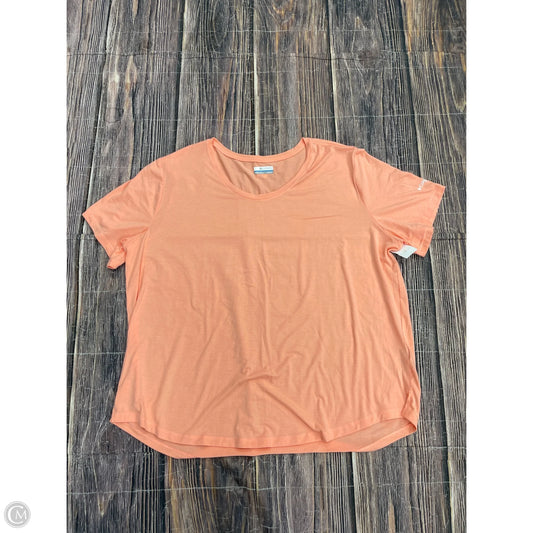 Athletic Top Short Sleeve By Columbia In Orange, Size: 2x