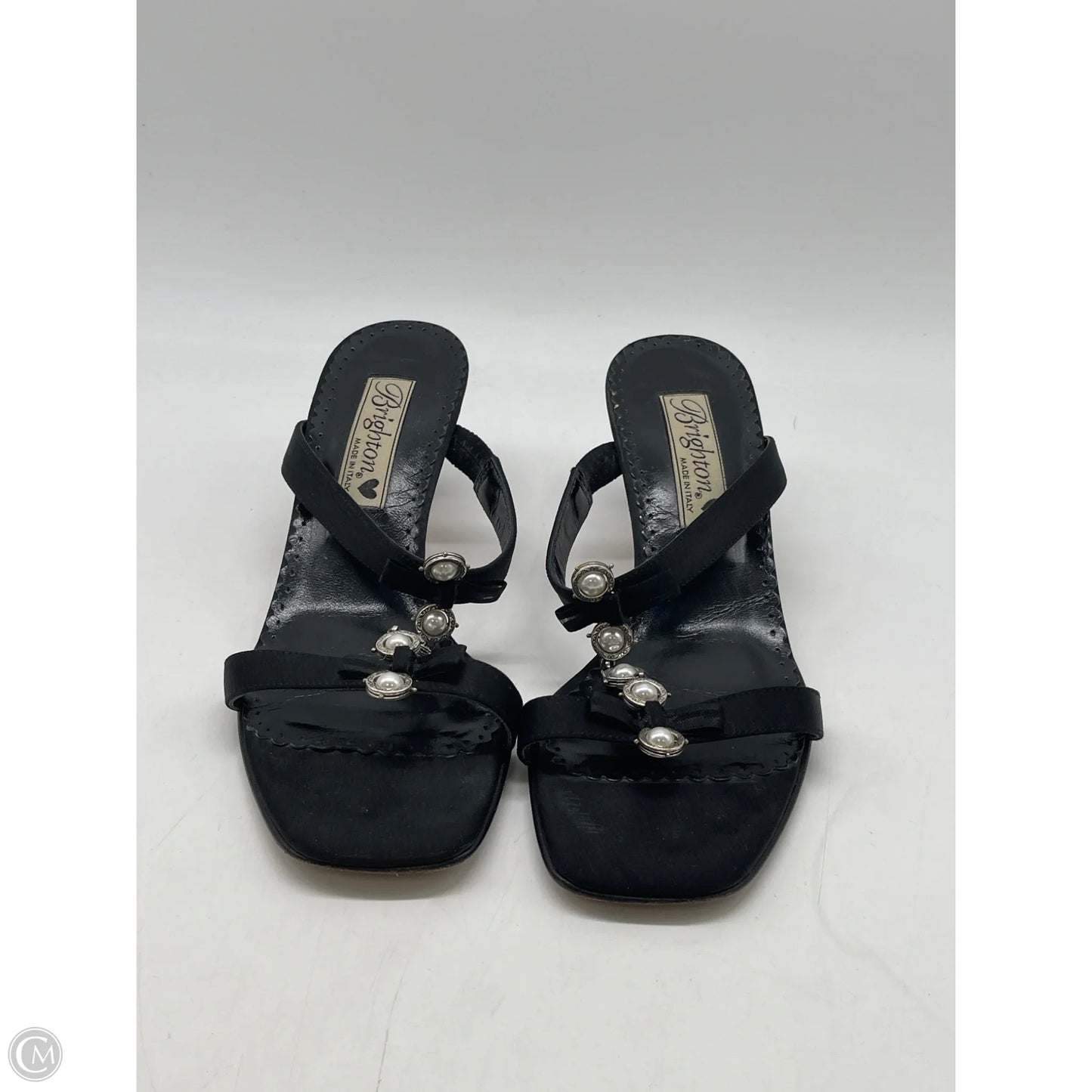 Sandals Heels Kitten By Brighton In Black, Size: 6