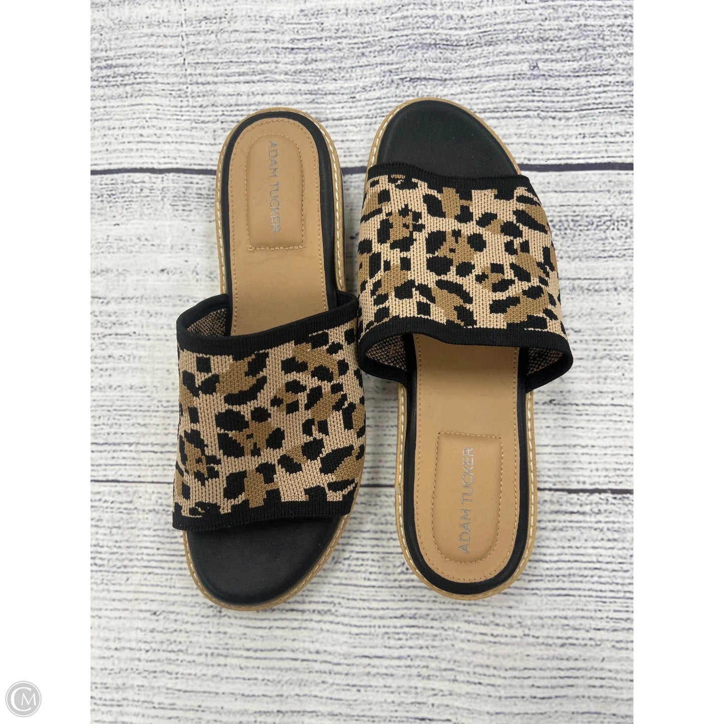 Sandals Flats By Adam Tucker In Animal Print, Size: 9.5