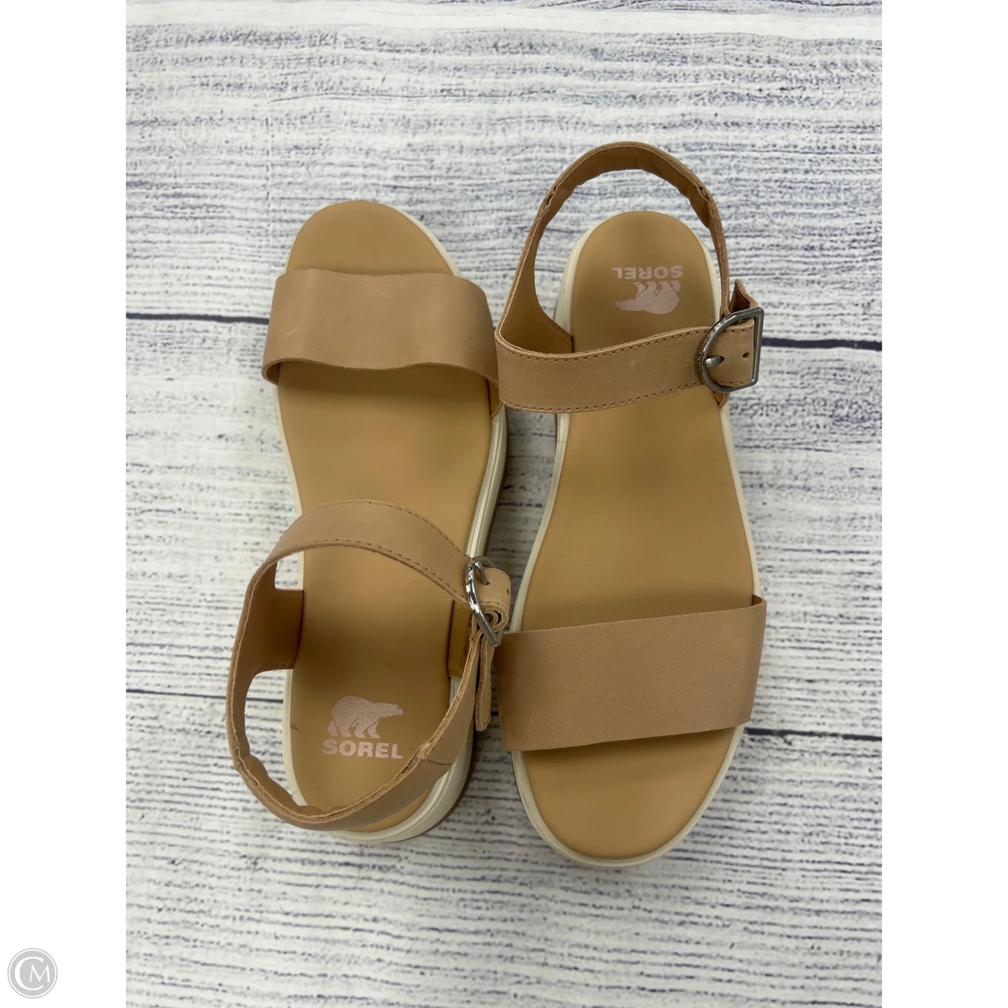 Sandals Heels Platform By Sorel In Tan, Size: 9.5