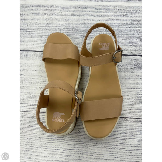 Sandals Heels Platform By Sorel In Tan, Size: 9.5