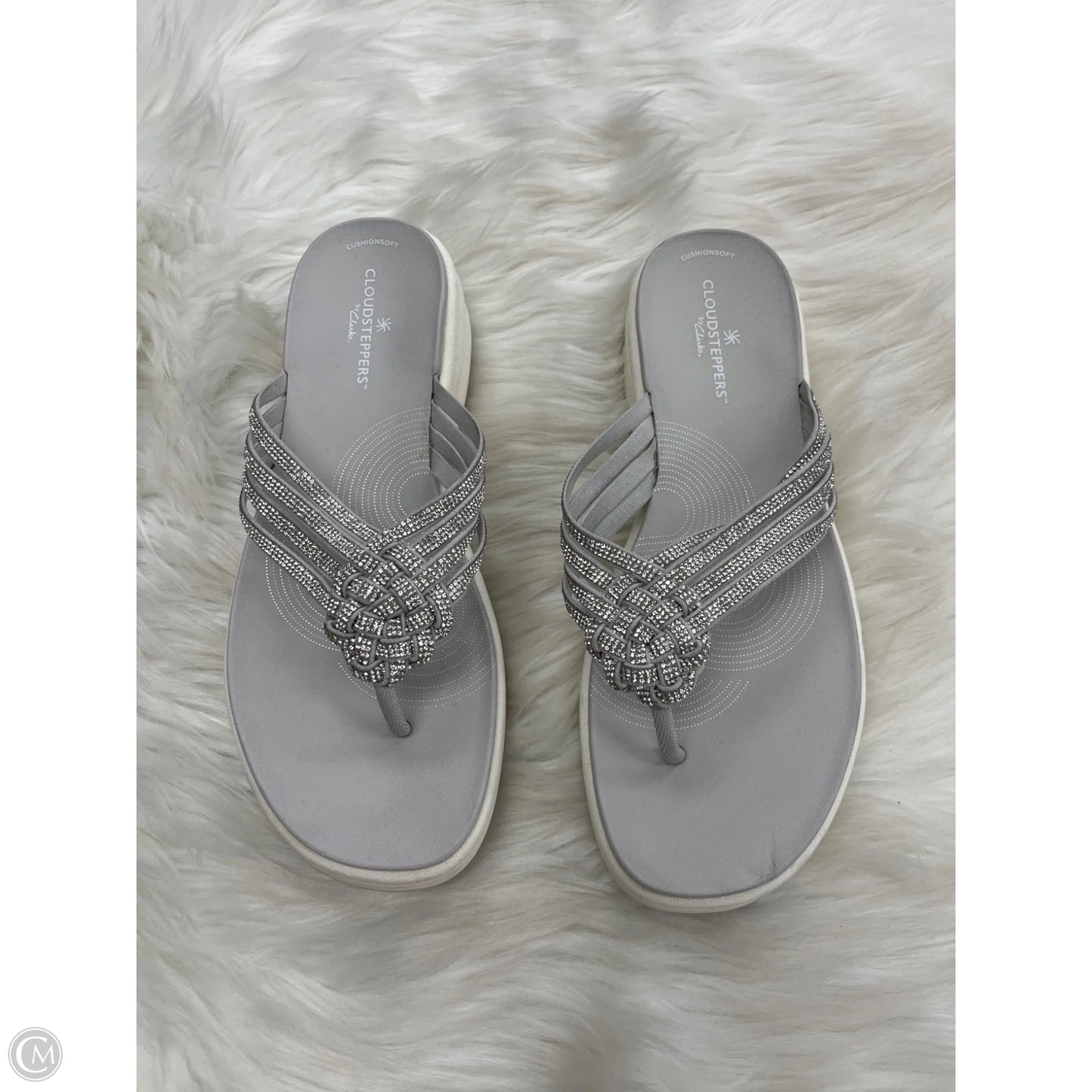Sandals Flip Flops By Clarks In Grey, Size: 8