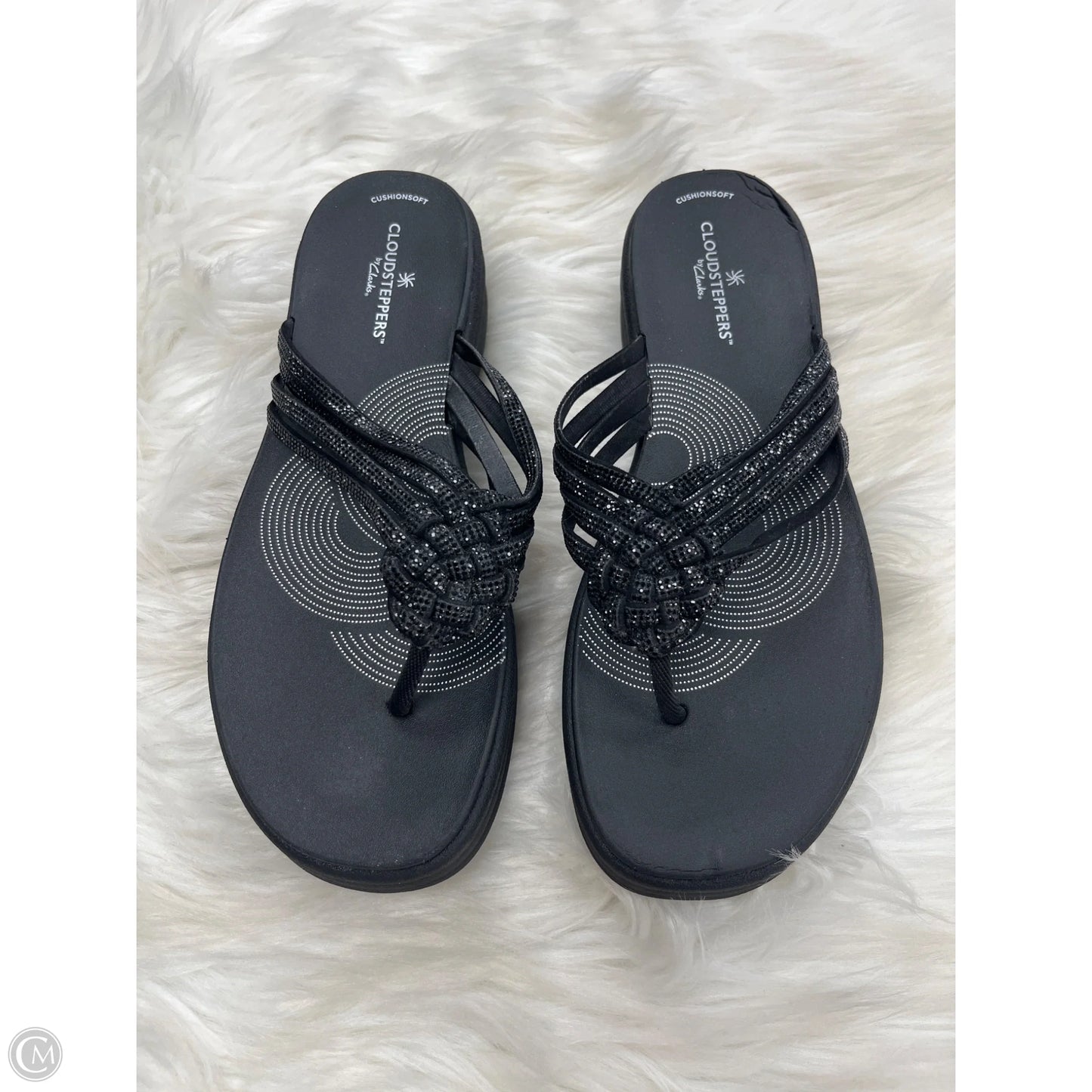 Sandals Flip Flops By Clarks In Black, Size: 8