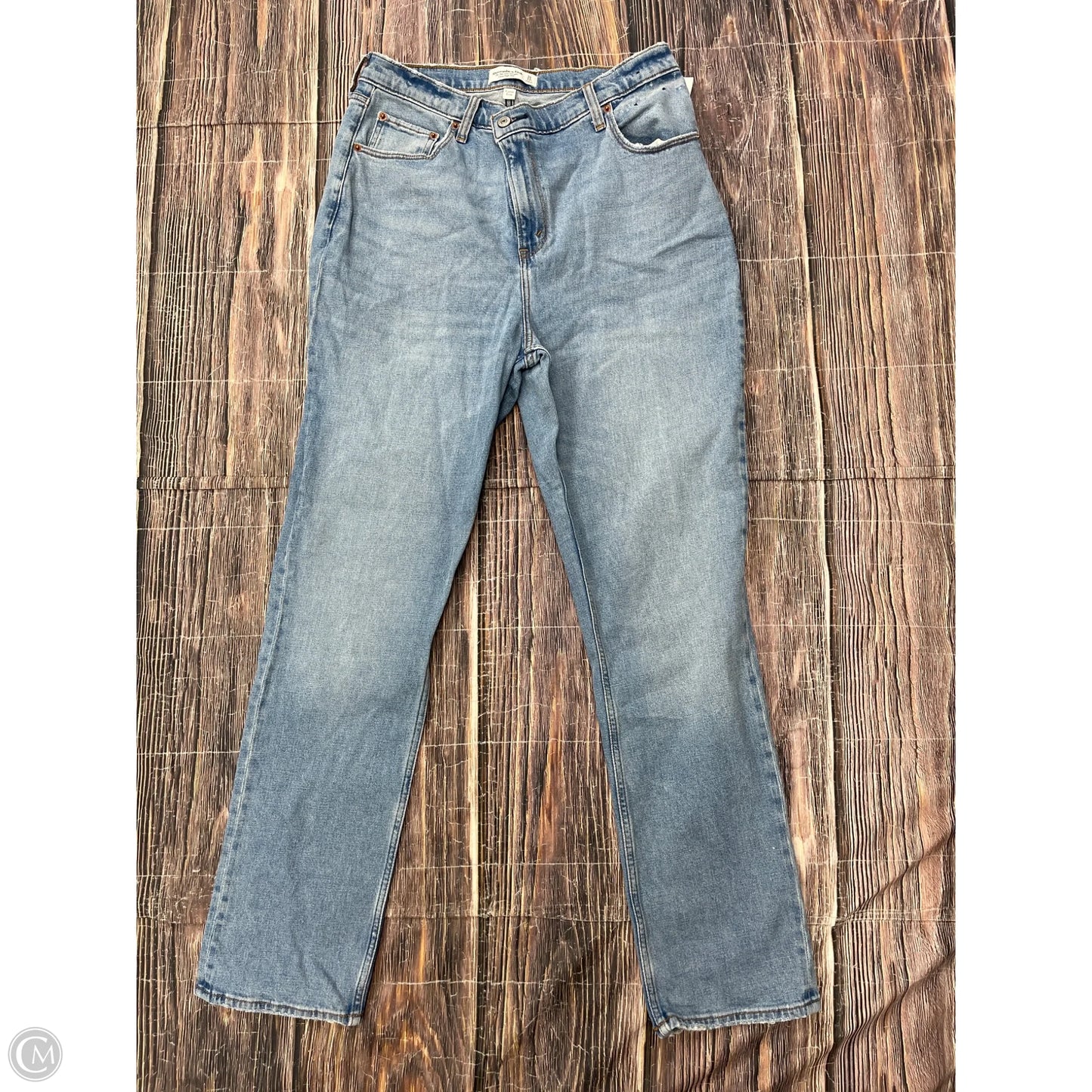 Jeans Straight By Abercrombie And Fitch In Blue Denim, Size: 12
