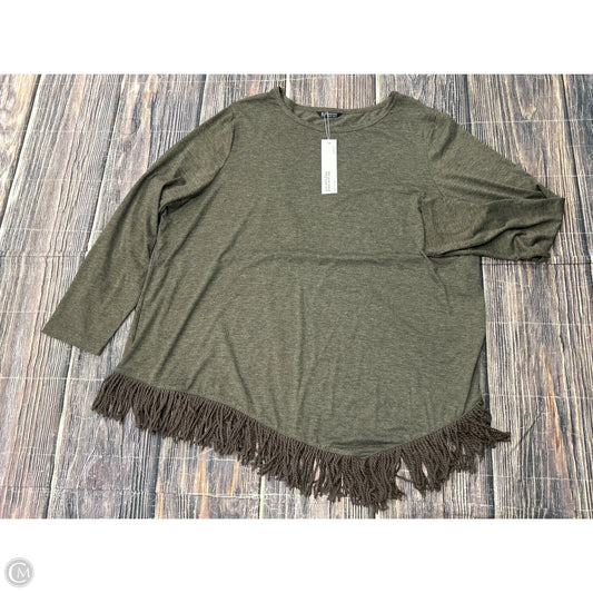 Top Long Sleeve Basic By Bloomchic In Brown, Size: 22