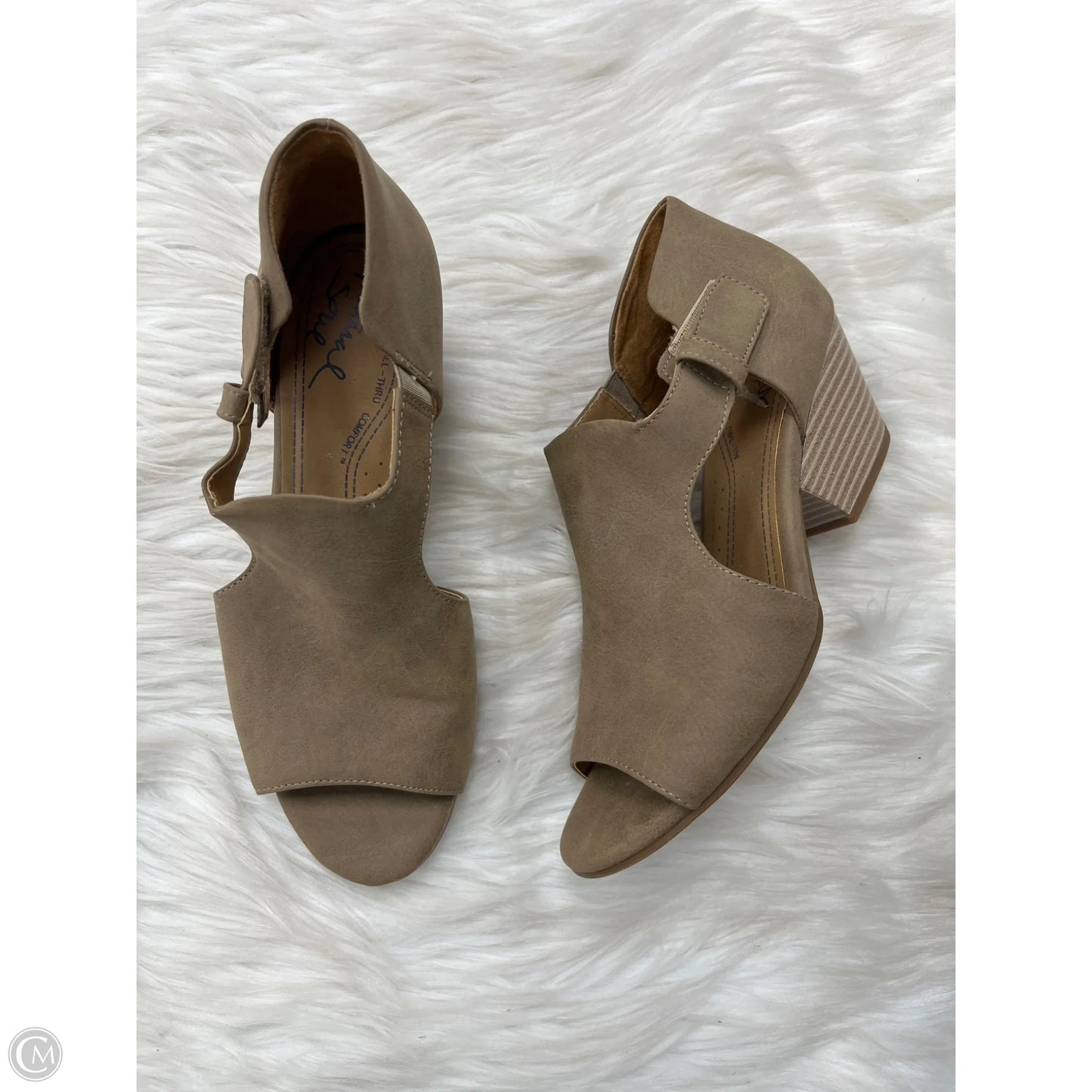 Sandals Heels Block By Natural Soul In Tan, Size: 7