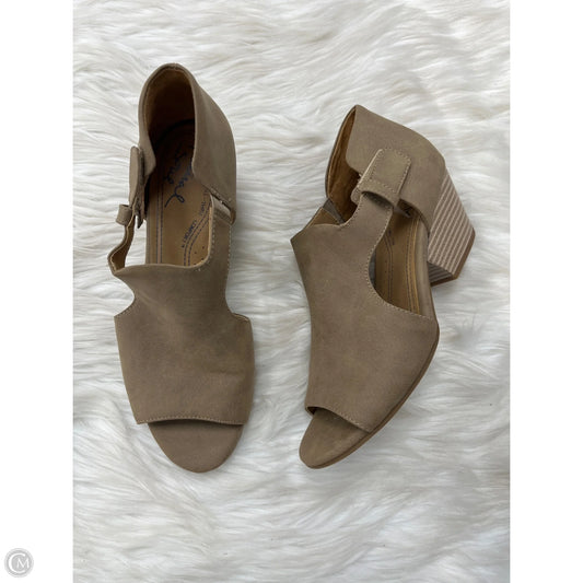 Sandals Heels Block By Natural Soul In Tan, Size: 7