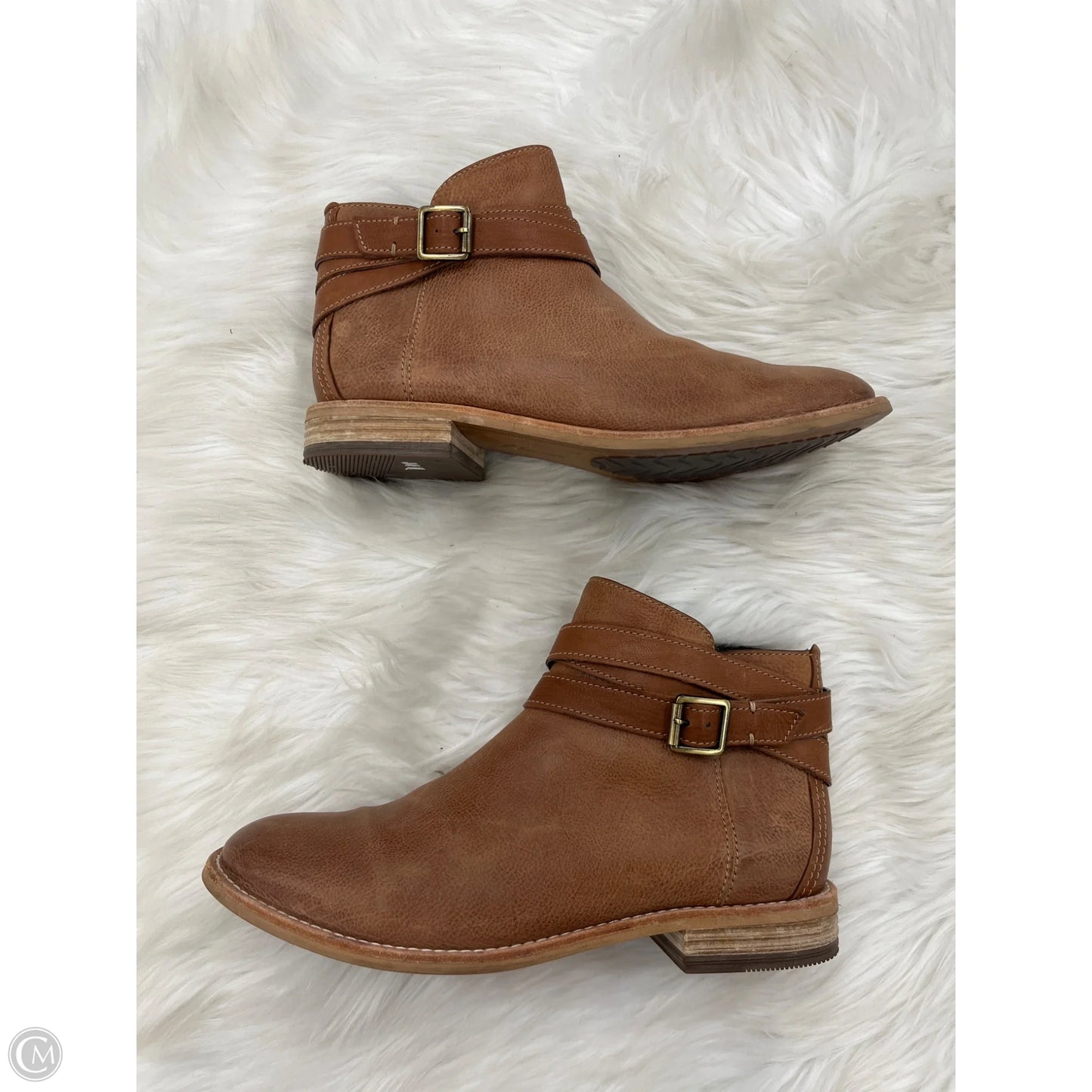 Boots Ankle Flats By Clarks In Brown, Size: 8