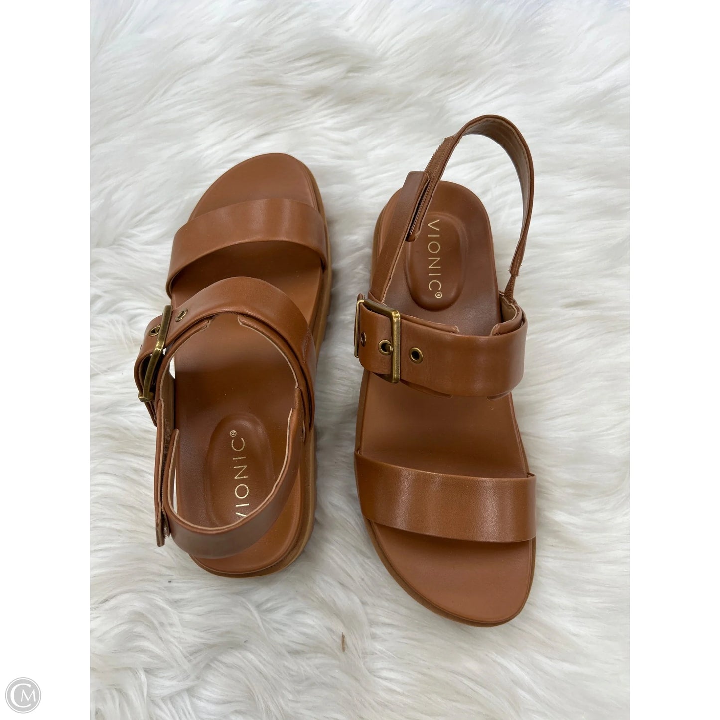 Sandals Flats By Vionic In Brown, Size: 7