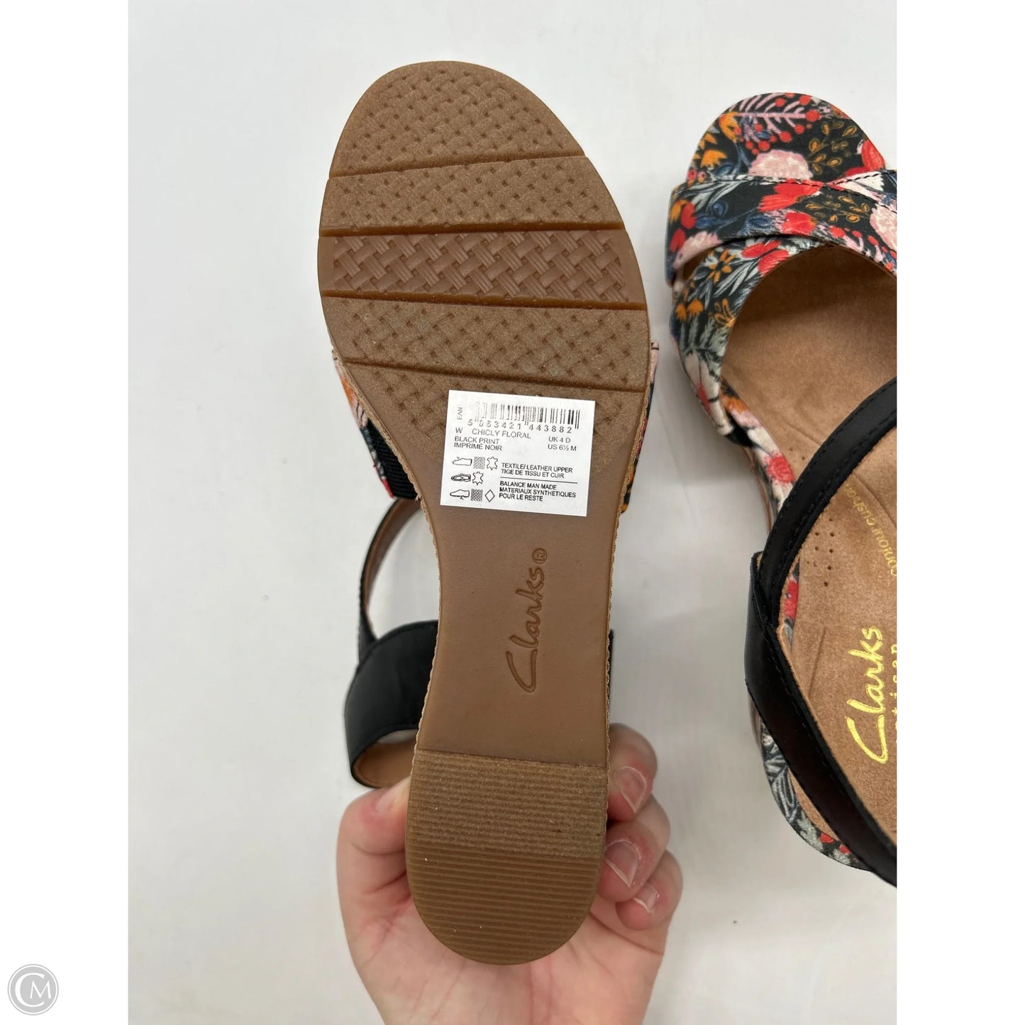 Shoes Heels Wedge By Clarks In Floral Print, Size: 6.5