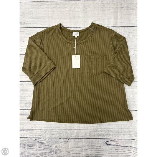 Top  3/4 Sleeve By Andree By Unit In Green, Size: 1x