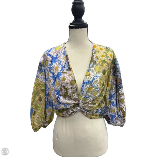 Top Long Sleeve By Zara In Blue, Size: S