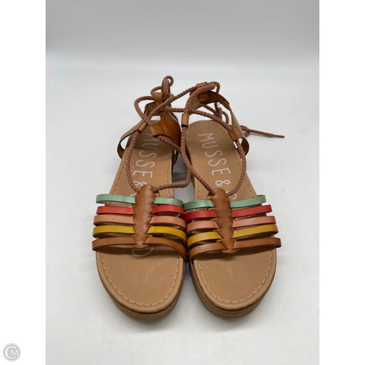 Sandals Heels Block By Clothes Mentor In Tan, Size: 9