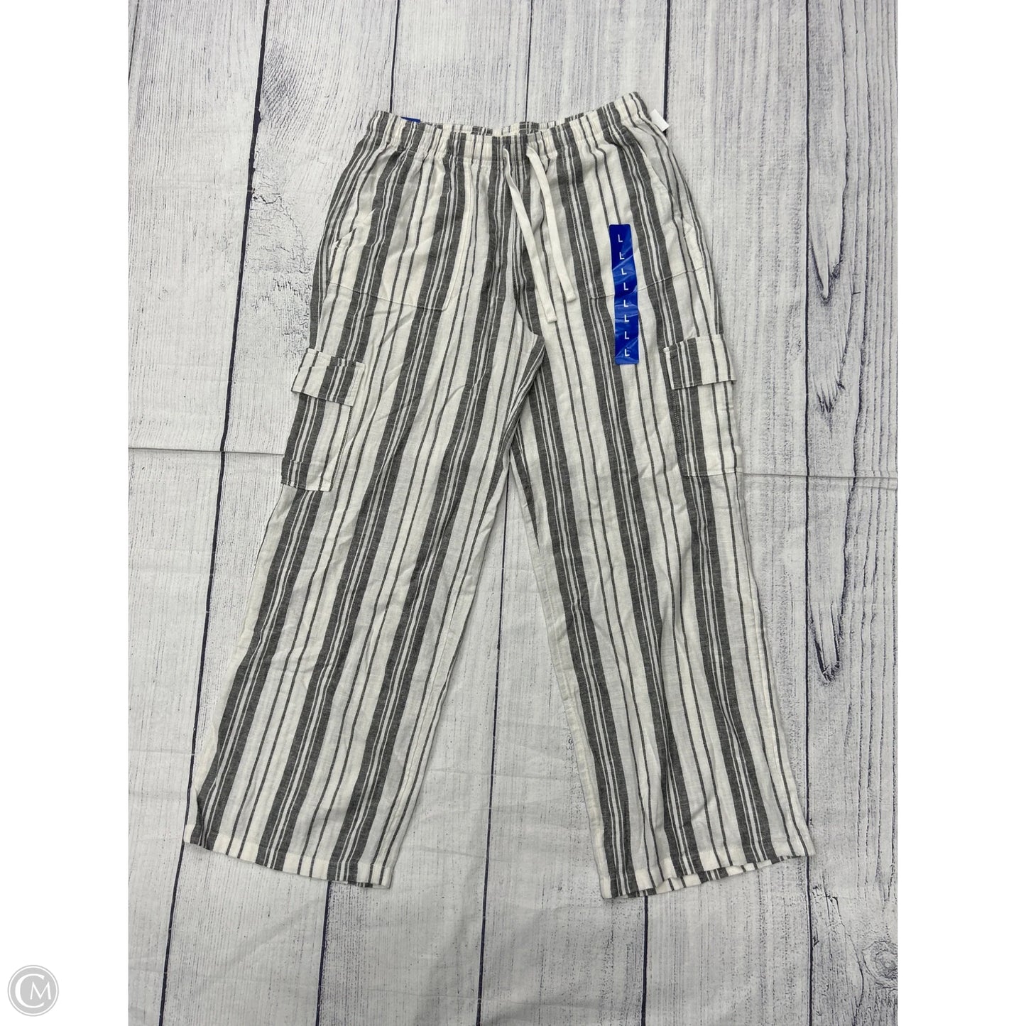 Pants Wide Leg By Roxy In Striped Pattern, Size: L
