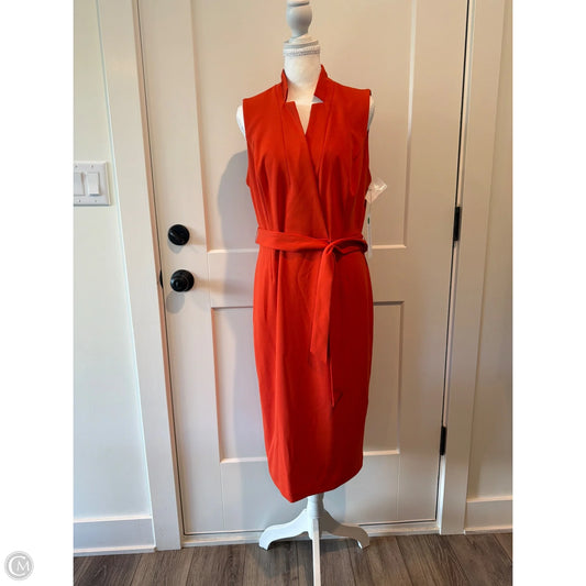 Dress Casual Short By Calvin Klein In Orange, Size: 10