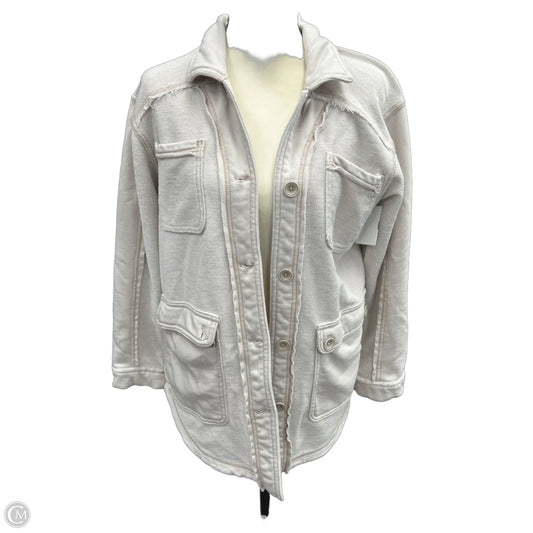 Jacket Shirt By Pilcro In Tan, Size: S