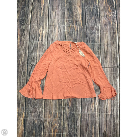 Top Long Sleeve By Entro In Orange, Size: M