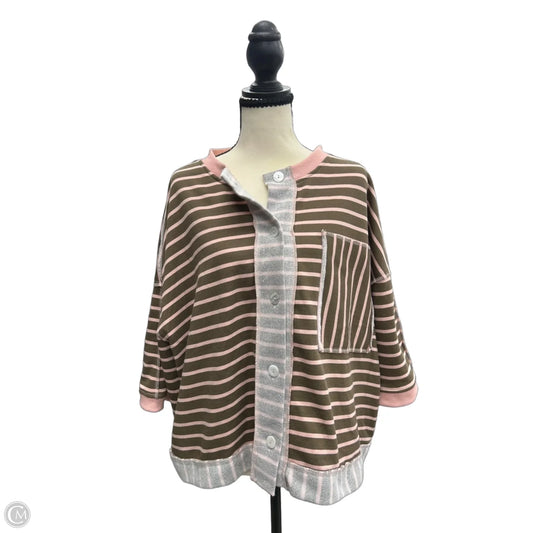 Top 3/4 Sleeve By Anniewear In Brown, Size: Xl