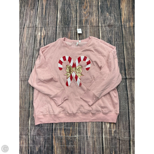 Sweatshirt Crewneck By Cato In Pink, Size: 22