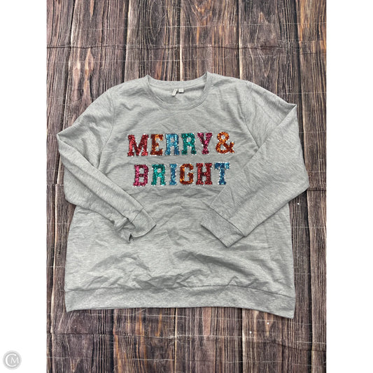 Sweatshirt Crewneck By Cato In Grey, Size: 22