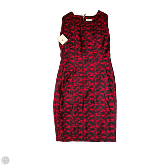Dress Casual Midi By Calvin Klein In Red, Size: 12