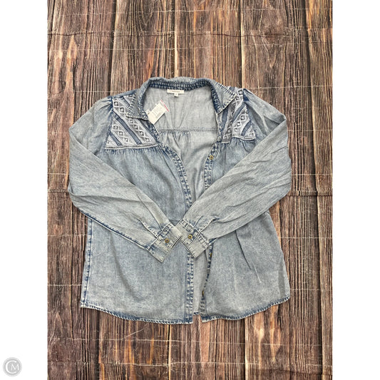 Top Long Sleeve By Maurices In Blue Denim, Size: M