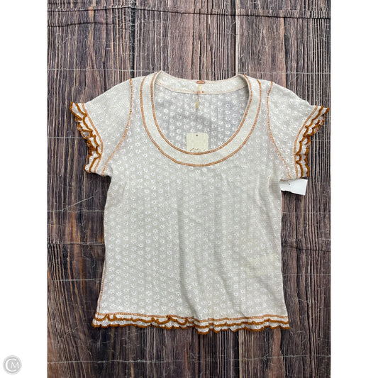 Top Short Sleeve By Free People In Cream, Size: Xs