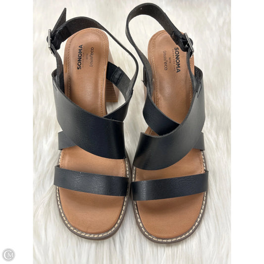 Sandals Heels Block By Sonoma In Black, Size: 8